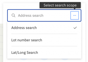 Location search scope selector