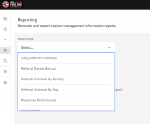 Report type selector