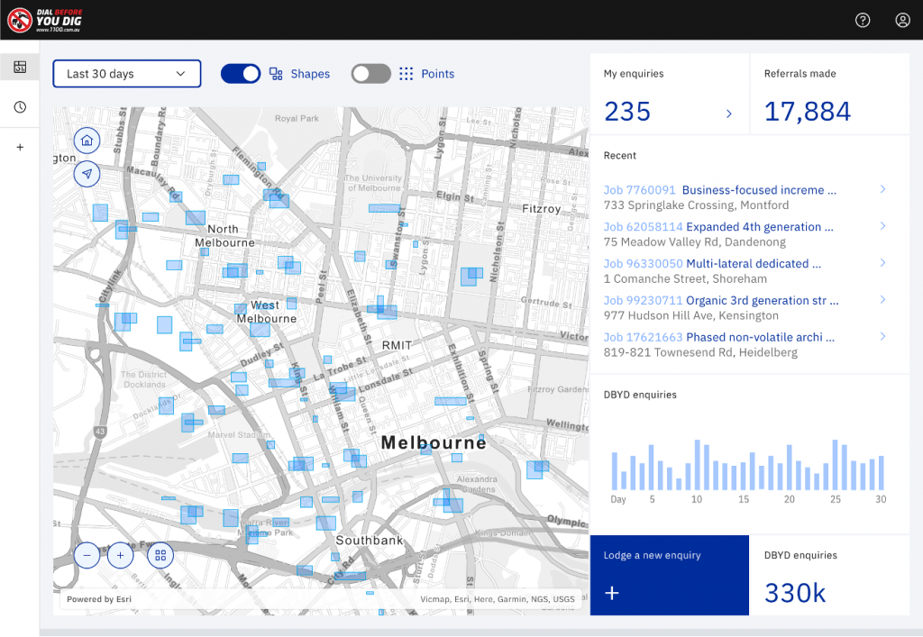Enquirer dashboard screen