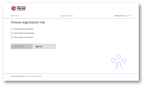 Multi organisation login page