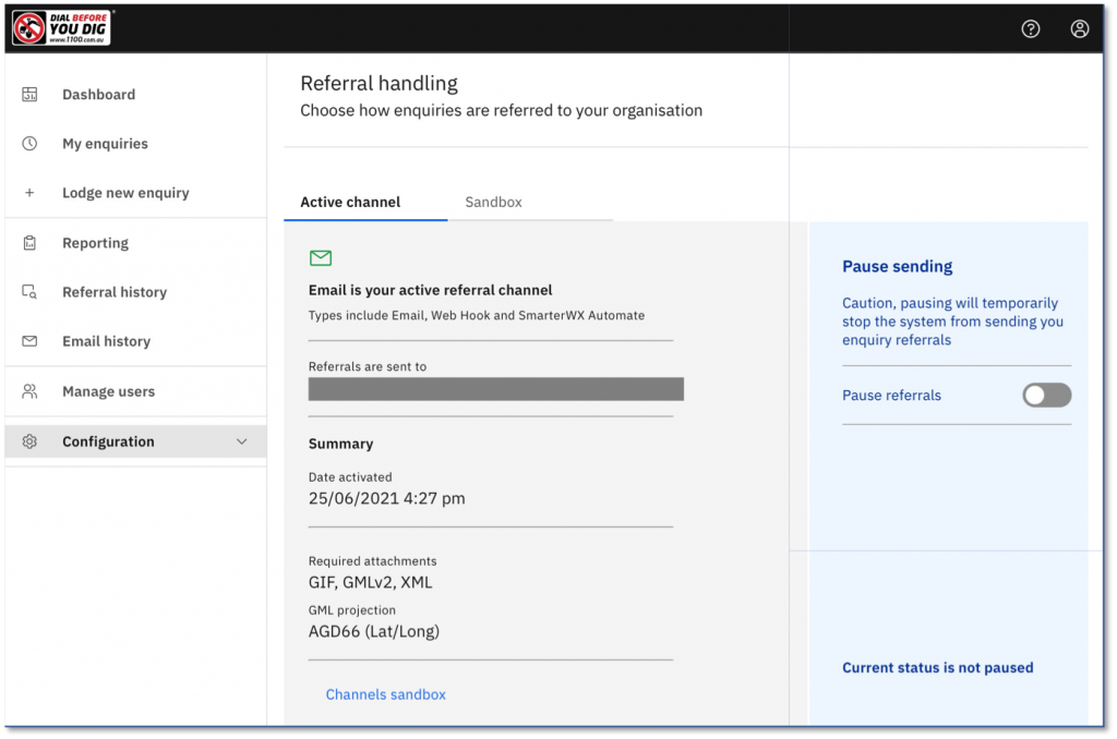Pause Referrals Screenshot